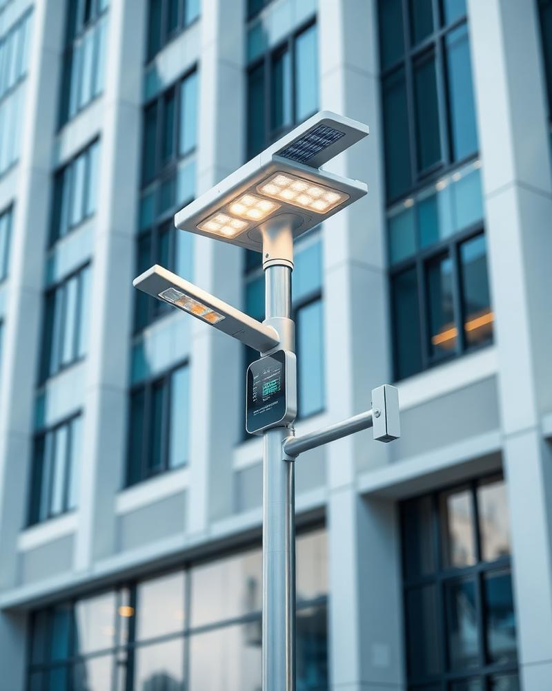Punto urbano conectado con energía limpia